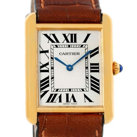 cartier w1018855|Cartier Tank Solo 18k Yellow Gold Steel Large Watch W1018855.